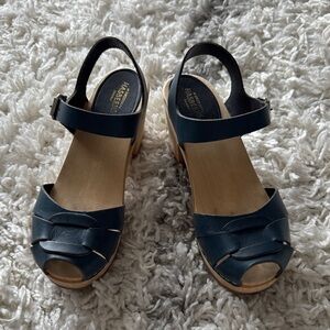 Swedish Hasbeens Women's Dark Blue Mules